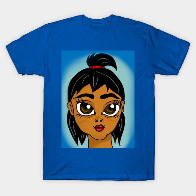 Cute digital art illustration anime style drawing T-Shirt by Spinkly Creations 